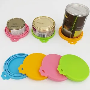 Universal silicone pet can lids in four colors with multi-size sealing rings