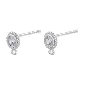 Orecchini a perno con zirconi micro-pave e anello per creazione di gioielli fai da te