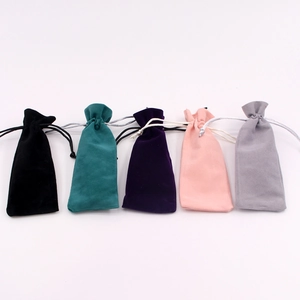 Velvet Jewelry Drawstring Pouches Fabric Storage Bags For Small Gifts Lipstick Accessories Packaging Organizer