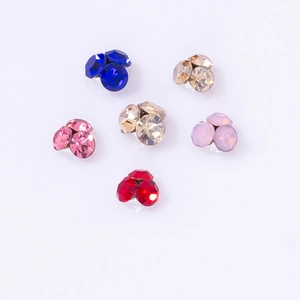 Mini rhinestone flower clusters in multiple colors for DIY nail art and jewelry making