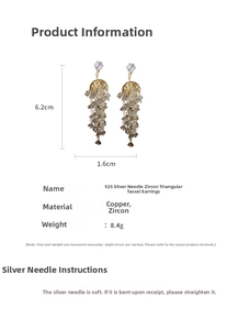 Spécifications de taille et matière des boucles d'oreilles pampilles en argent 925