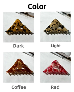 Four colors of triangle leopard tortoiseshell hair claws in dark, light, coffee and red