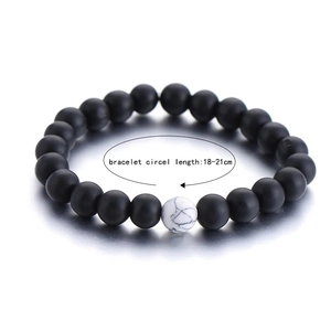 Tiger eye and turquoise stone bead bracelet set with 18-21cm elastic cord for men and women