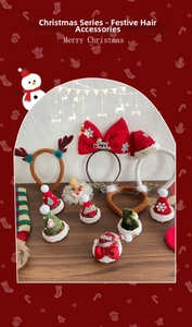 Collection d'accessoires de cheveux de Noël avec bois de renne et nœuds festifs