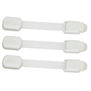 Set van 3 witte plastic kinderveiligheidssloten voor kasten en lades voor babybescherming