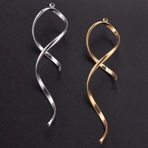Elegant 304 stainless steel ribbon pendants in gold and silver finish on textured background