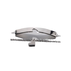 Polished silver stainless steel heart couple necklace set on a clean white background