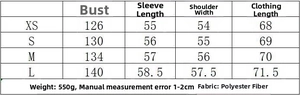 Detailed size guide for casual shirt and pants set including chest and length measurements