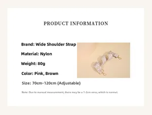 Detailed spec sheet for adjustable bohemian diamond pattern cotton shoulder strap