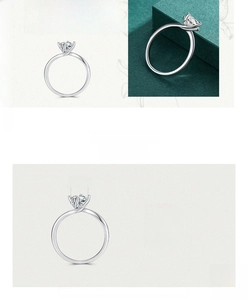 Detailed view of S925 sterling silver ring with 6x6mm solitaire stone in twisted setting