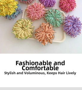 Colorful ruffled elastic hair bands for kids, soft fabric scrunchies in vibrant assorted colors