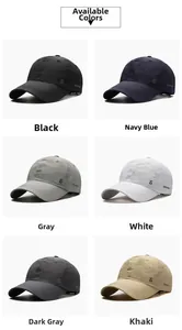 Quick-dry breathable sports caps in black, navy, grey, white, dark grey and khaki colors