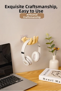 Self-adhesive creative hand-shaped wall hook for hanging keys and earphones
