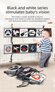 Hochkontrast-Baby-Stoffbuch für das Gitterbett zur Förderung der visuellen Entwicklung