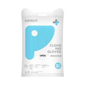 8-pack disposable pet cleaning gloves for waterless dog and cat spa bathing