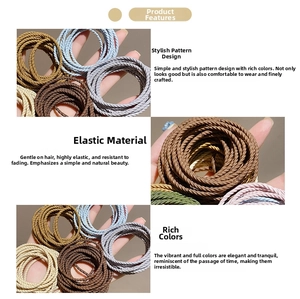 Detail of high-elasticity spiral hair ties in various colors for durable styling