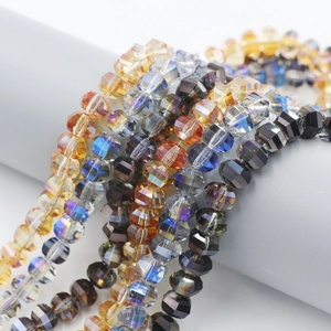 8mm faceted crystal glass watermelon beads for jewelry making in assorted colors