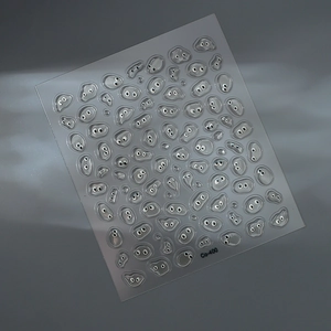 Autocollants ongles 3D yeux goutte d'eau avec expressions de monstres, modèle Co-400