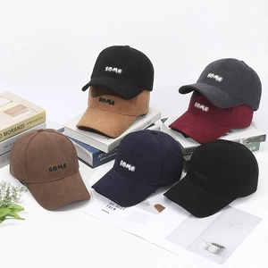 Multiple colors of corduroy baseball caps with SOME embroidery for men and women