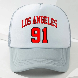 Fashionable Los Angeles 91 trucker hat with breathable mesh and curved baseball cap brim