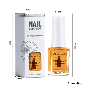 12ml nail cuticle oil in glass bottle with packaging box for nail care and hydration
