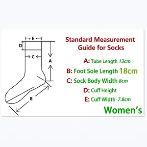Size guide for women fluffy slipper socks showing shaft length and sole measurements
