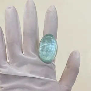 Chunky Oval Resin Ring Pearlized Glaze Translucent Exaggerated Finger Jewelry For Women Chic Niche Design