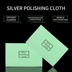 Green double-sided silver polishing cloth with professional fiber texture for jewelry cleaning
