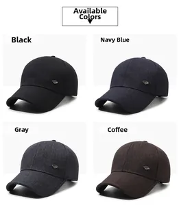 Options de couleurs pour casquettes de baseball homme en noir, marine, gris et marron