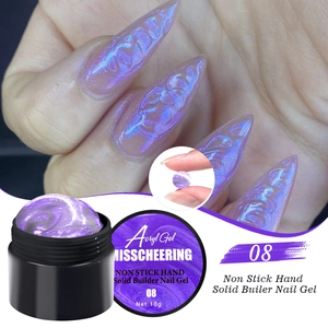 Makroansicht von festem Nagelarbeitsgel in Lila 08 für einfache Verlängerungen ohne Kleben