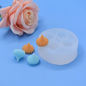 DIY geometric silicone mold for cakes and chocolates with pleated cream shapes