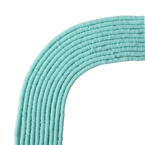 Türkise Polymer-farbene Polymerton-Perlen 4mm für DIY-Schmuck und Armbänder auf Weiß