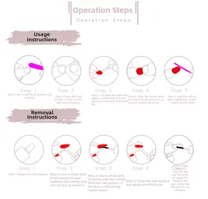 Detailed step-by-step guide for applying and removing glitter press-on artificial nails