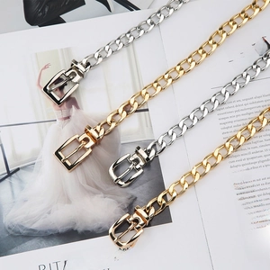 Hip Hop Metal Chain Belt For Men Women Aluminum Alloy Waist Chain With Pin Buckle Punk Decorative Belt For Jeans Dresses