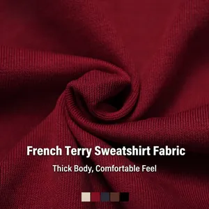 High-waist wide-leg sweatpants in premium burgundy terry fabric with a draped texture
