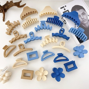 Matte Plastic Hair Claw Clips Large Strong Hold Non Slip Geometric Flower Twist Wave Solid Color Accessories Women Girls