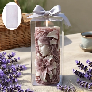 Molde De Silicona Relieve Diosa Flor De Lirio Retrato Escultura Para Bricolaje Vela Aromática Jabón Artesanal Decoración