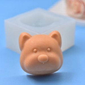 Stampo In Silicone Testa Di Orso Forma Animale Cartone Animato Per Fai Da Te Torta Sapone Candela Cioccolato