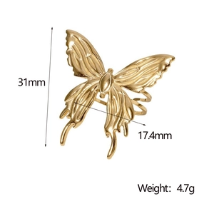 Dimensions détaillées de la bague papillon affichant 31mm de haut et 17,4mm de large