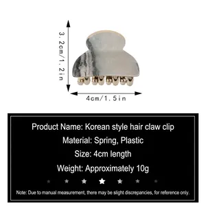 Minimalist marble pattern acrylic hair claw clip 4cm for ponytail hair styling