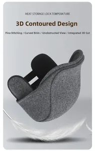 Winter wool ear protection hat with lightweight 3D tailoring and heat storage lining