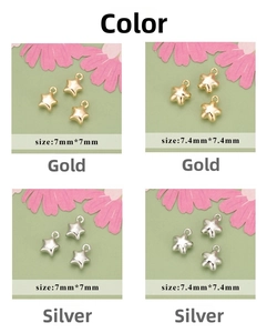 DIY 18k gold plated star pendants in 7mm size for necklaces and earrings making