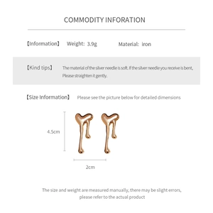 Detailed view showing product dimensions and rose gold heart tassel earring specs