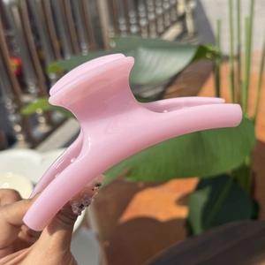 Pink translucent butterfly hair claw clip for women in 2025 French style fashion