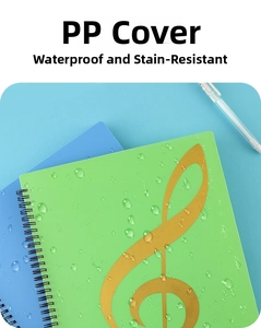 Wasserdichte PP-Hülle für A4-Notenmappe mit Darstellung der Wasserbeständigkeit