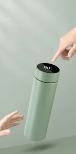 Smart thermos cup with LED touch temperature display and matte Morandi green finish