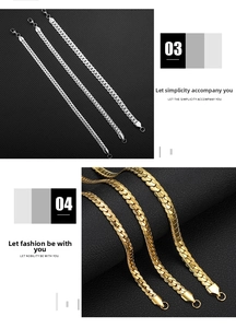 Macro detail of gold and silver flat curb chains with intricate engraved texture and clasp