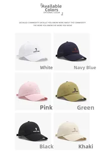 Détail de six couleurs de casquettes de baseball en mesh à séchage rapide avec broderie 3D