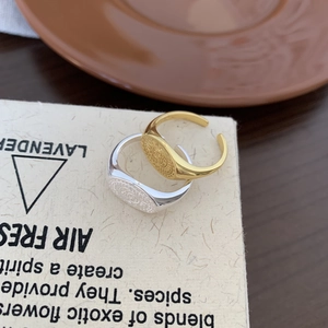 Retro 925 sterling silver sun pattern etched open rings in gold and silver finish
