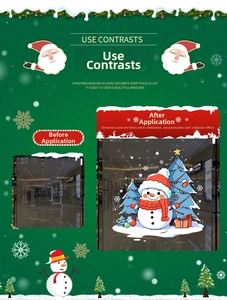 Detail of Christmas snowman static window stickers with collision protection feature
